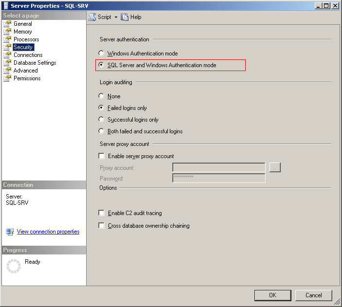 SQL Server Security Properties